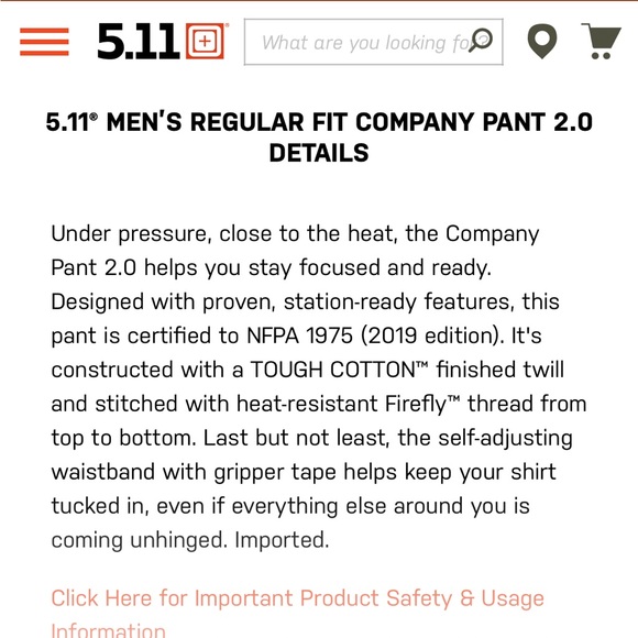 5.11 Men’s Regular Fit Company Pant 2.0 - Picture 8 of 10